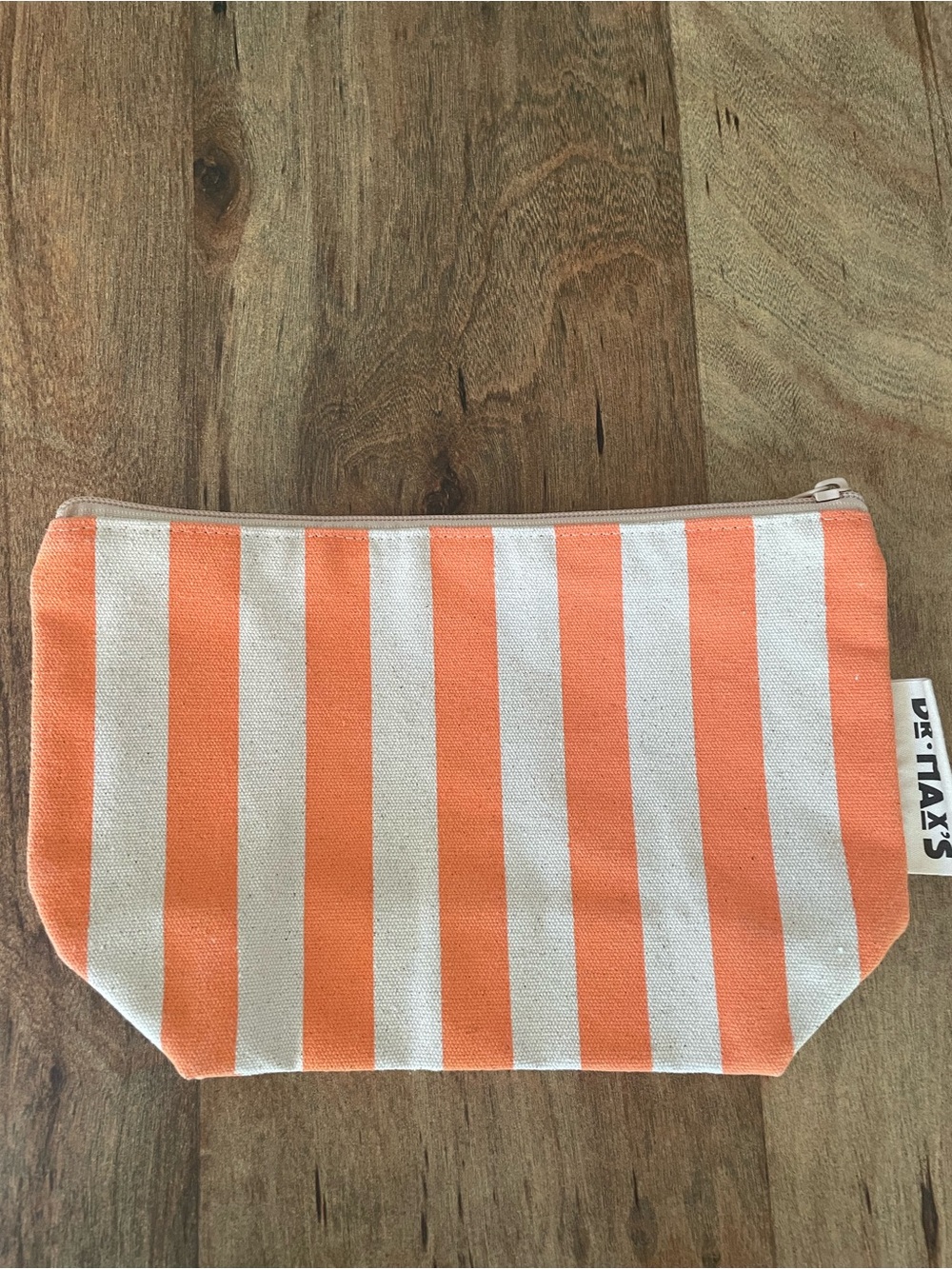 Dr.Max’s 100% Organic Cotton Striped Canvas Pouch in Orange and Natural